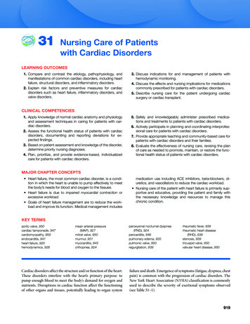 31 Nursing Care Of Patients With Cardiac Disorders