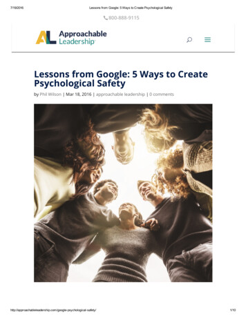 Lessons From Google: 5 Ways To Create Psychological Safety