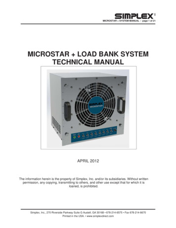MICROSTAR LOAD BANK SYSTEM TECHNICAL MANUAL