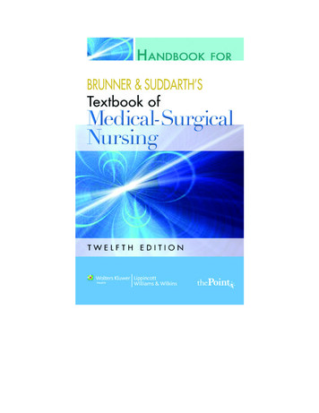 BRUNNER & SUDDARTH’S Textbook Of Medical-Surgical Nursing
