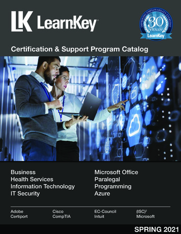 Certification & Support Program Catalog