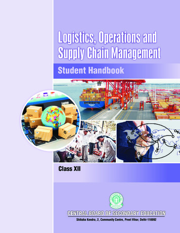 Logistics, Operations And Supply Chain Management