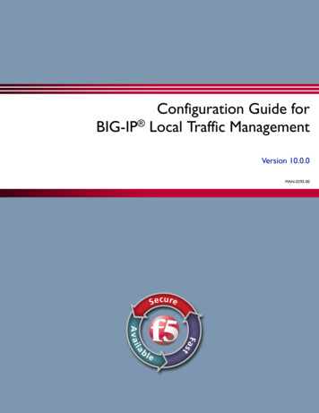 Configuration Guide For BIG-IP Local Traffic Management - F5
