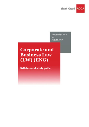 Corporate And Business Law (LW) (ENG) - ACCA Global