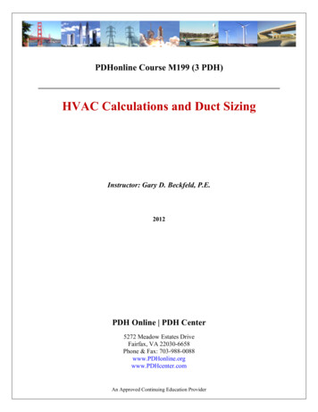 HVAC Calculations And Duct Sizing - PDHonline 