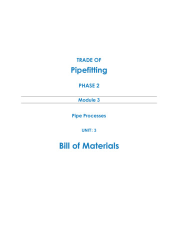 M3 U3 Bill Of Materials - ECollege