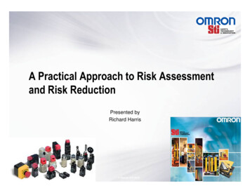 A Practical Approach To Risk Assessment And Risk Reduction