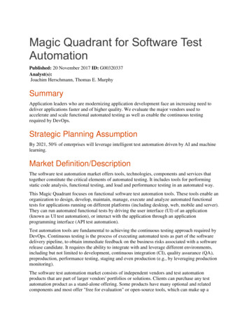 Magic Quadrant For Software Test Automation
