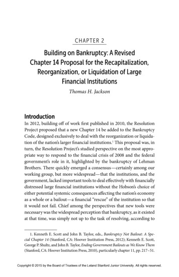 Building On Bankruptcy: A Revised Chapter 14 Proposal For .