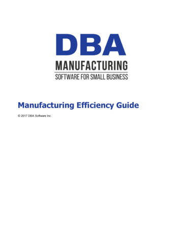 Manufacturing Efficiency Guide - DBA Manufacturing Software