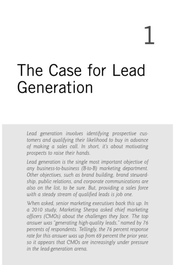 The Case For Lead Generation