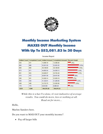Monthly Income Marketing System MAXES OUT Monthly 
