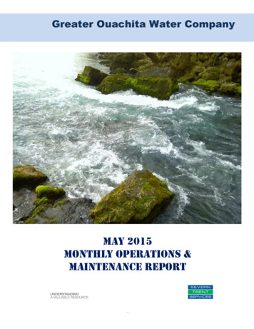 May 2015 Monthly Operations & Maintenance Report