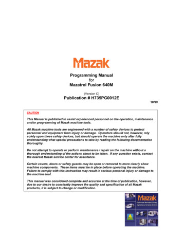 Mazatrol Fusion 640M Programming (Version C)
