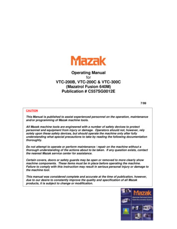 Operating Manual For VTC-200B, VTC-200C & VTC-300C .