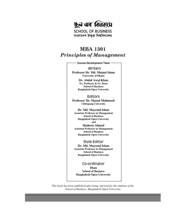MBA 1301 Principles Of Management
