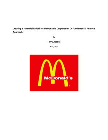 Creating A Financial Model For McDonald’s Corporation (A .