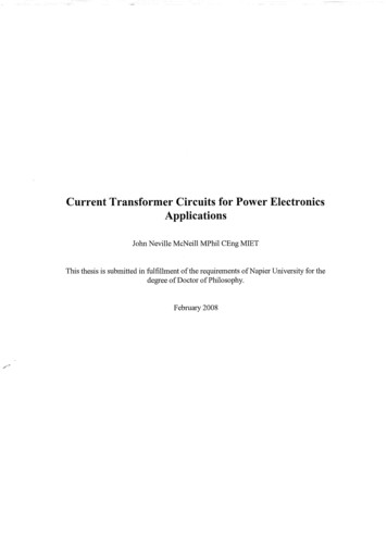 Current Transformer Circuits For Power Electronics .