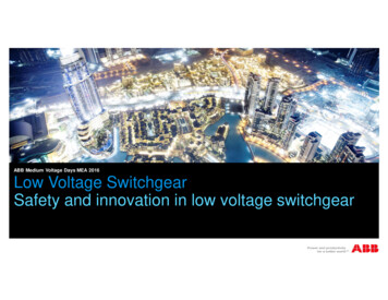 ABB Medium Voltage Days MEA 2016 Low Voltage Switchgear .