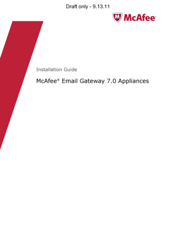 McAfee Email Gateway Version 7.0 Appliances Installation Guide