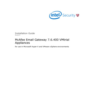 McAfee Email Gateway 7.6.400 VMtrial Appliances .