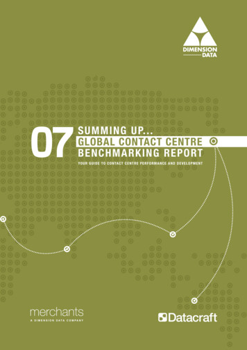 SUMMING UP GLOBAL CONTACT CENTRE BENCHMARKING REPORT
