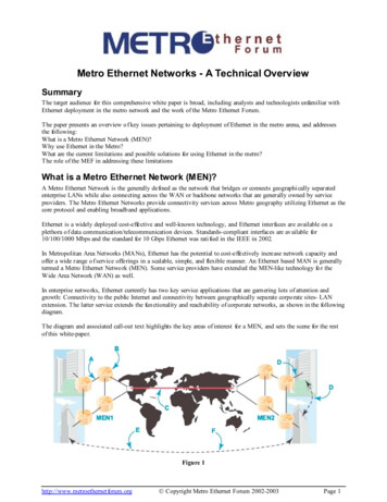 Metro Ethernet Networks - A Technical Overview
