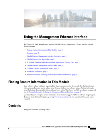 Using The Management Ethernet Interface