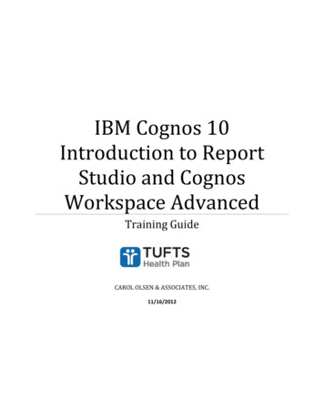 IBM Cognos 10 Introduction To Report Studio And Cognos .