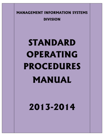MIS Standard Operating Procedures Manual