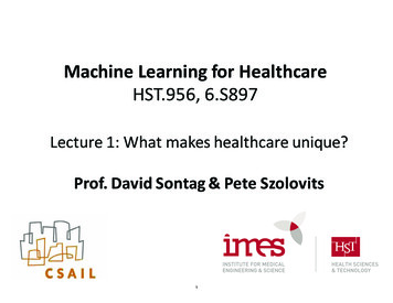 Machine Learning For Healthcare - MIT OpenCourseWare