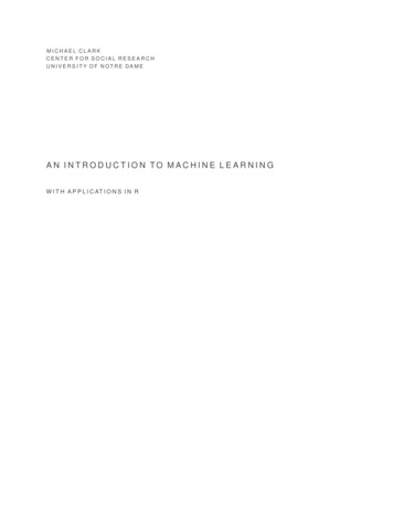 AN INTRODUCTION TO MACHINE LEARNING