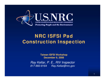 NRC ISFSI Pad Construction Inspection