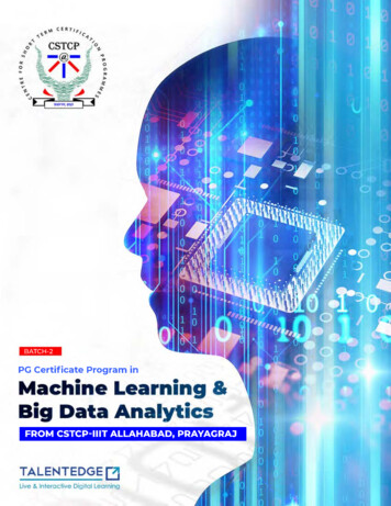 Machine Learning & Big Data Analytics