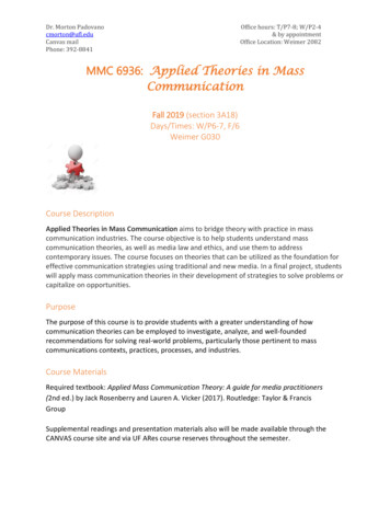 MMC 6936: Applied Theories In Mass Communication