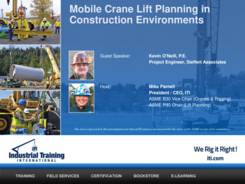 Mobile Crane Lift Planning In Construction Environments