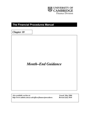 The Financial Procedures Manual - Finance Division