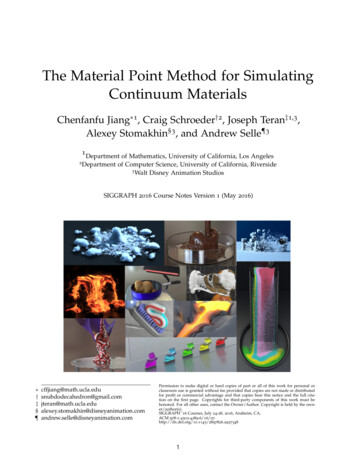 The Material Point Method For Simulating Continuum Materials