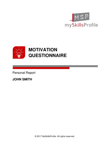 MOTIVATION QUESTIONNAIRE - MySkillsProfile