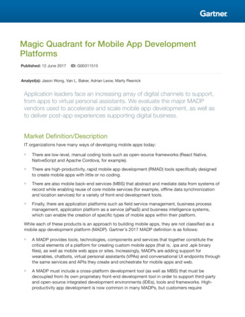 Magic Quadrant For Mobile App Development Platforms