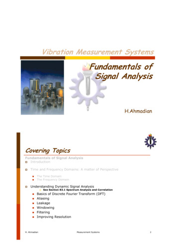 Fundamentals Of Signal Analysis - Iran University Of .