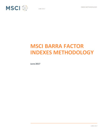 MSCI Barra Factor Indexes Methodology