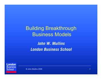 Building Breakthrough Business Models