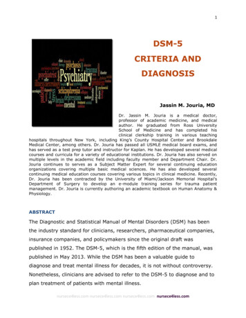 DSM-5 CRITERIA AND DIAGNOSIS - Nursing CEUs Online