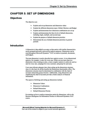 CHAPTER 5: SET UP DIMENSIONS - Cbsi-corp 