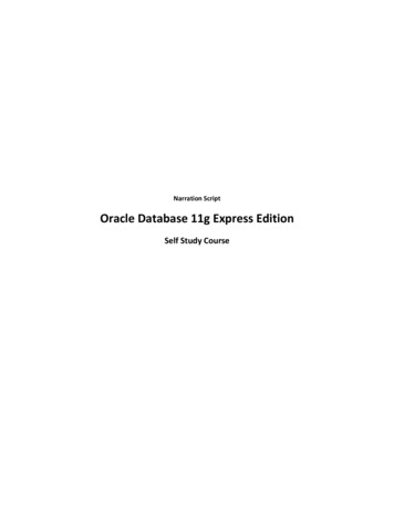 Narration Script Oracle Database 11g Express Edition