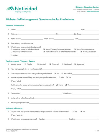 Diabetes Self-Management Questionnaire For Prediabetes