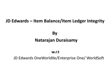JD Edwards Item Balance/Item Ledger Integrity By Natarajan .