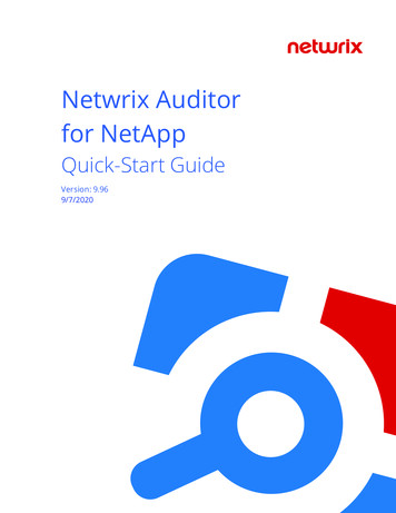 Netwrix Auditor For NetApp Quick-Start Guide