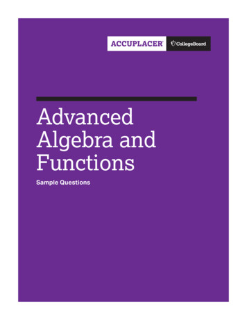 Advanced Algebra And Functions - College Board
